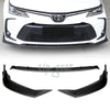 For 19-20 Toyota Corolla Unpainted Black Front Body Kit Bumper Spoiler Lip 3PCS