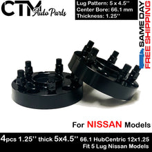 4PC 1.25'' THICK 5X4.5'' 66.1 HUBCENTRIC SPACER ADAPTER FIT 5LUG 12x1.25 NISSAN