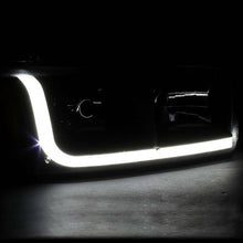 1999-2006 GMC Sierra 1500 2500 DRL LED Black Headlights +Bumper+Clear Reflector