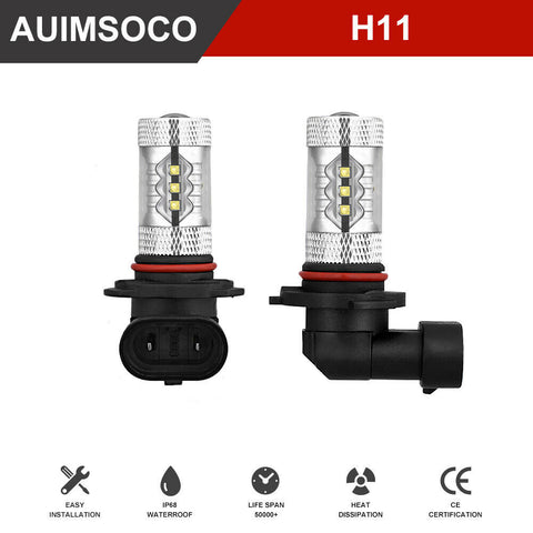 2x H8 H9 H11 LED Fog Light Driving Bulb DRL 6000K White High Power 160W