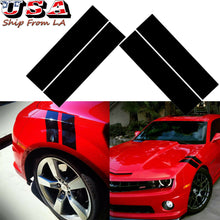 2x Black Rally Racing Car Side Hood Hash Fender Stripes Vinly Decal Sticker