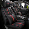 PU Leather Car Seat Covers Protector 5-Sits Black Front Rear Cushions Universal