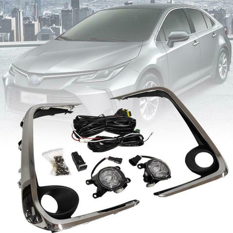 For Toyota Corolla 2019 2020 Bumper Fog Lamp Spot Light Set Kit Wiring Switch