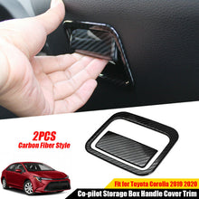 For Toyota Corolla 2019 2020 carbon fiber Co-pilot storage box handle cover trim