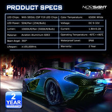 NOVSIGHT 10000LM H4/HB2/9003 LED Headlight Bulbs Dual Hi/Lo Kit 6500K Cool White