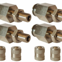 4 - 3/8" Schrader Inflation Valve Fill Air Ride Suspension Bag Tank Push Connect