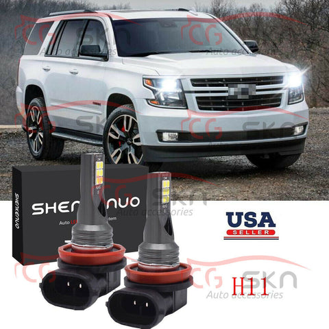 H11 LED Headlight Bulbs Conversion Kit Low Xenon White for Chevrolet Tahoe 15-20