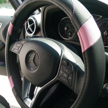 Limited Edition Black Pink PU Leather Steering Wheel Cover Lady Best Choice