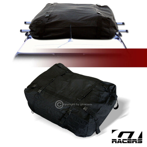 Black Waterproof Roof Top Cargo Carrier Bag Luggage Storage w/Straps+Buckles G24