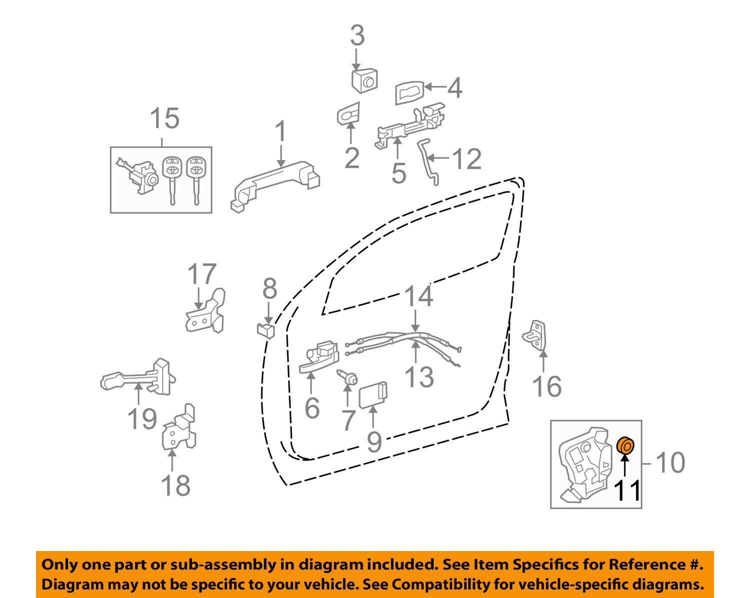 TOYOTA OEM Lock -Rear Door-Lock Assembly Seal 69318AA010