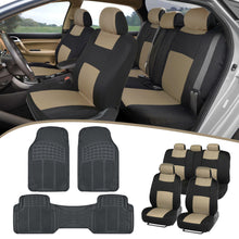 All Weather Rubber Floor Mats +Full Interior Set of Car SUV Seat Covers for Auto