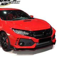 For 2019-2020 Honda Civic Type-R Style ABS Front Bumper Mesh Grille W/Eyebrows