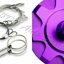 Universal Purple Aluminum Hardware Bonnet Racing Hood Pin Lock Appearance Kit