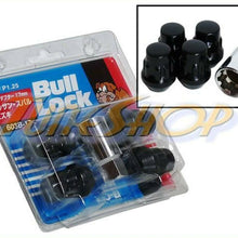 KICS 4 BULL LOCK 12X1.25 1.25 ACORN WHEELS RIMS LOCK LUG NUTS CLOSE END BLACK N