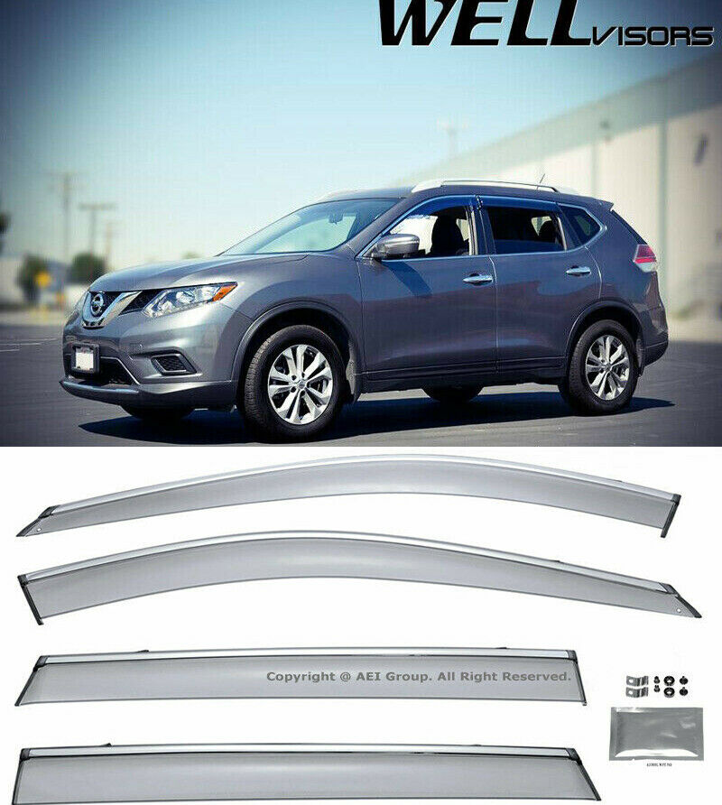 For Nissan Rogue 14-Up Clip On WELLvisors Window Visors Deflectors Rain Guards