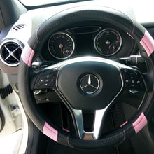 Limited Edition Black Pink PU Leather Steering Wheel Cover Lady Best Choice