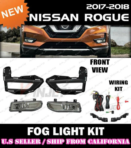 for 17 18 19 20 NISSAN ROGUE Fog Light Driving Lamp Kit w/ switch wiring (CLEAR)