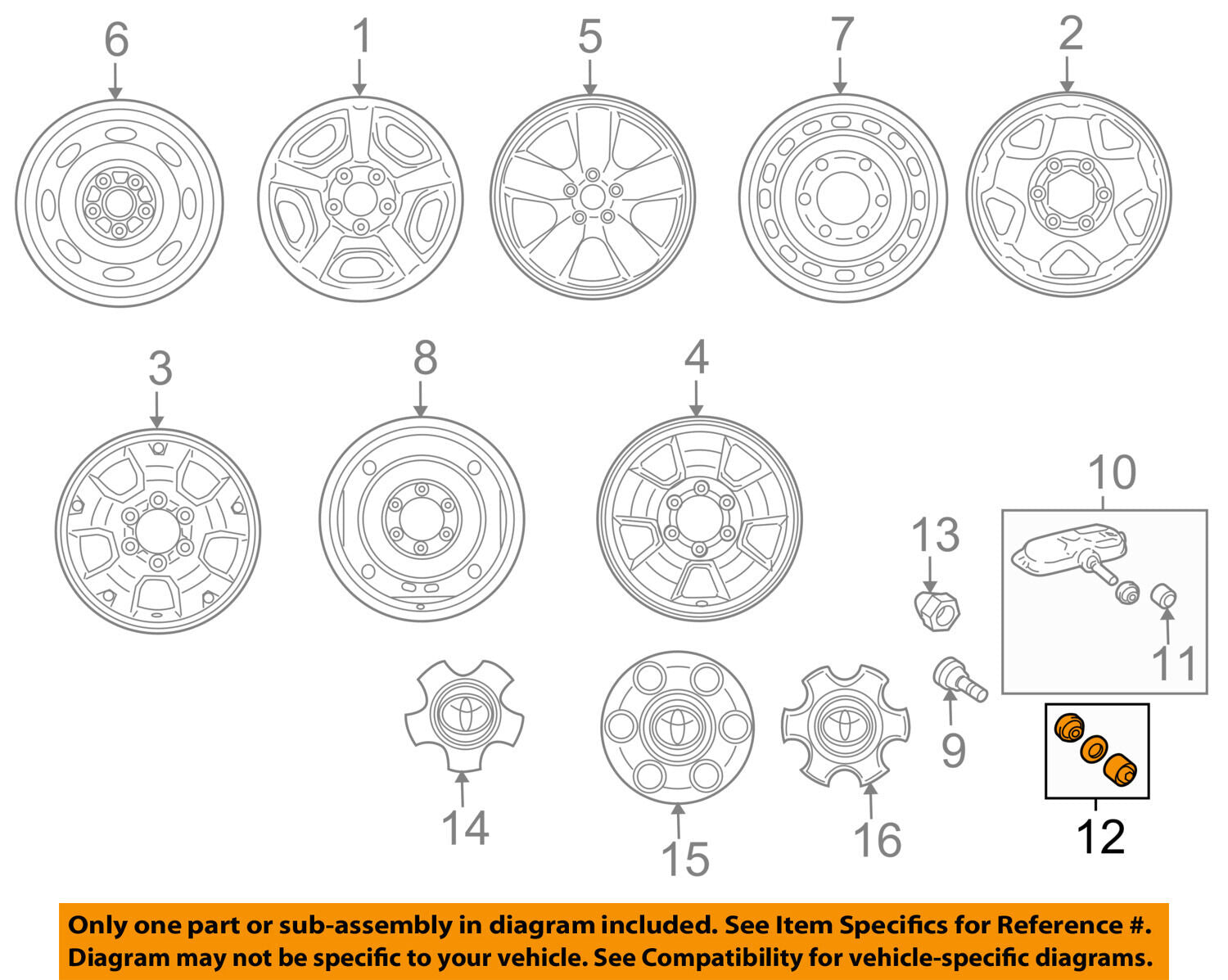 TOYOTA OEM TPMS Tire Pressure Monitor-Repair Kit 044230E010