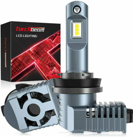 Pair Torchbeam H11 H8 H9 Led Headlight Bulbs T3 Series Hi/Lo Beam Foglight 6000K