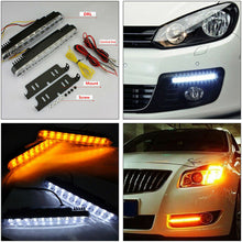 2PCS 12V 30LED Daytime Running Light DRL Fog White lights + Amber Turn Signal