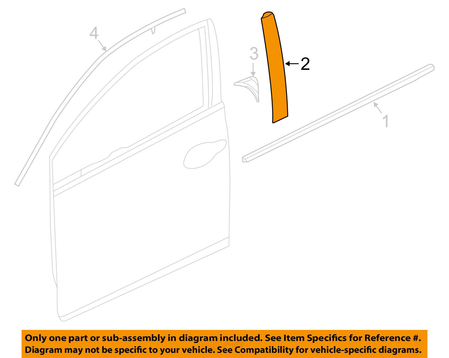 HONDA OEM 2017 Civic Front Door-Pillar Molding Right 72430TEDT01