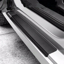 BLACK Accessories Car Stickers Carbon Fiber Door Sill Protector Scuff Plate Trim