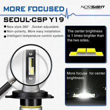 NOVSIGHT 10000LM H4/HB2/9003 LED Headlight Bulbs Dual Hi/Lo Kit 6500K Cool White