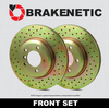 [FRONT SET] BRAKENETIC SPORT Cross DRILLED Brake Disc Rotors BNS44206.CD