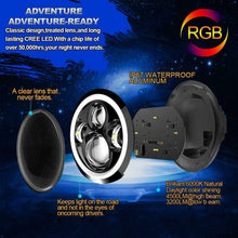 For 2007-2018 Jeep Wrangler JK Halo 7'' LED Headlights RGB Lights Fog Turn Combo