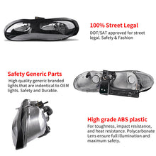 for 1998-2002 Chevy Camaro Z28 Z28 SS Black Clear Headlights Headlamps Assembly