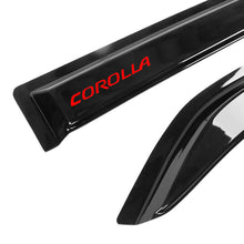 Fits 2020 Toyota Corolla Sedan Window Visor Smoke Deflector Guard w/ Red Corolla