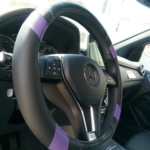 Limited Edition Black Purple PU Leather Steering Wheel Cover Lady First Choice