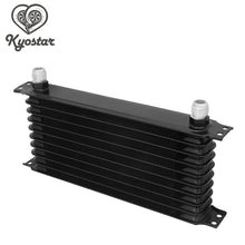 10-ROW 10AN POWDER-COATED ALUMINUM ENGINE TRANSMISSION RACING OIL COOLER BLACK