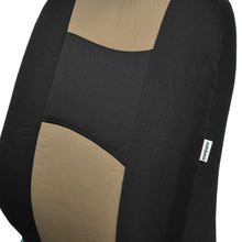 Beige & Black Car Seat Covers for Auto Set 5 Headrests Split Option Bench