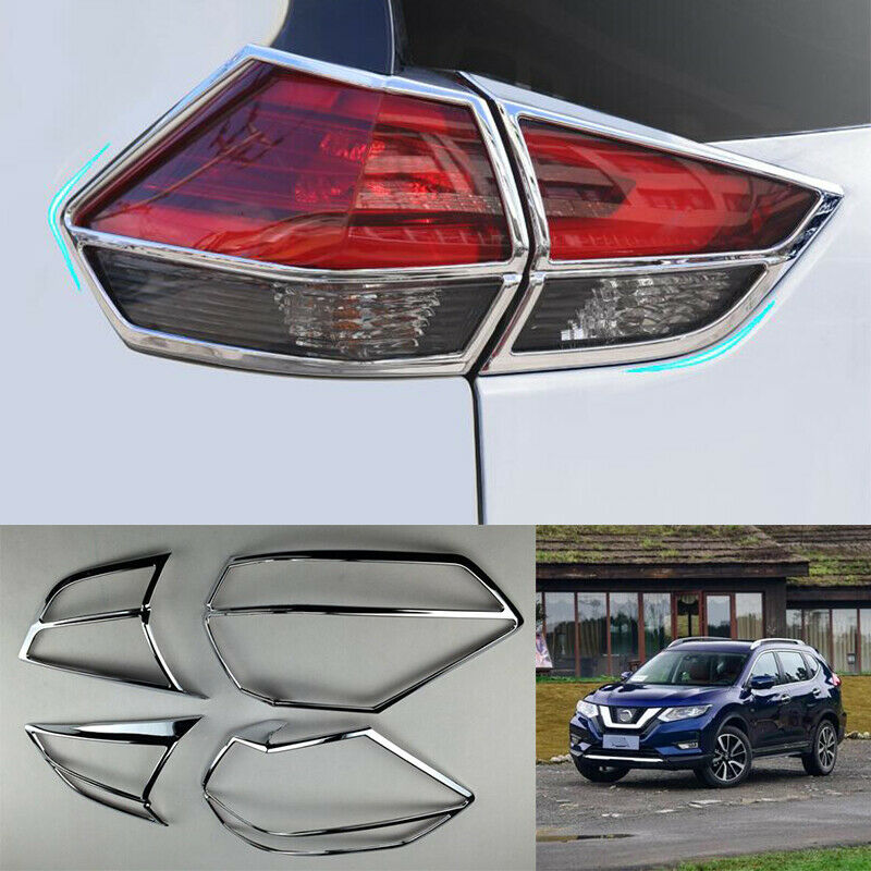 For Nissan Rogue 2017-2020 ABS Chrome Car Rear HeadLight Lamp Cover Trim 2pcs
