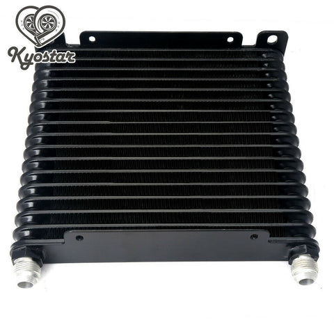 17 Row Oil Cooler BLACK AN10 Universal Mount Engine Transmission 10-AN cooling