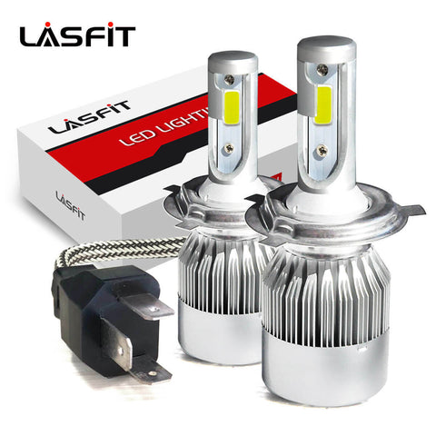 LASFIT H4 9003 HB2 LED Headlight Bulb Conversion Kit High Low Beam 6000K 7600LM