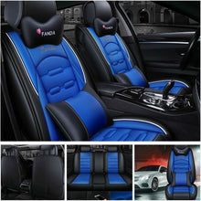 Car Seat Covers Top PU Leather Front & Rear Full Set Universal for 5-Seats Cars