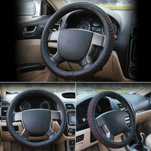 Fly5D 38cm Car Steering Wheel Cover Breathable Non-Slip Grip Microfiber Leather