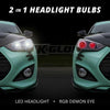 For Honda Civic 16-19 XKGlow XKchrome App Control RGB LED Conversion Kit H8