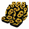 7pc Front Rear Sunflower Car Seat Cover 5Sit Cushion Washable Universal Interior