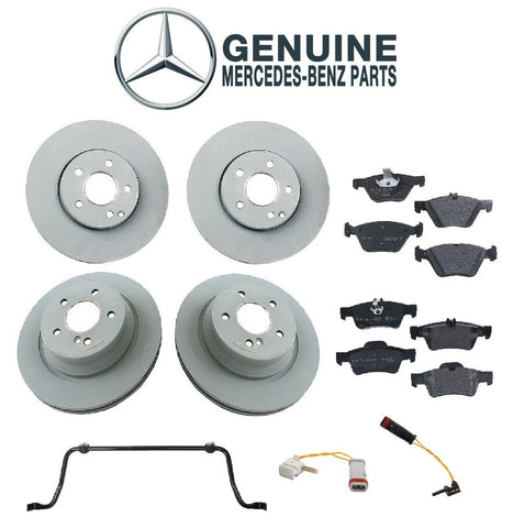 For Mercedes W211 E350 4Matic Front & Rear Brake Disc & Pad Sensors Kit Genuine