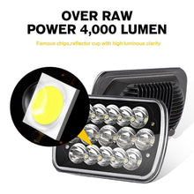 Black 7x6 Pair LED Headlights 1986-1995 Jeep Wrangler YJ 1984-2001 Cherokee XJ