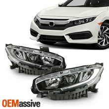 For 2016-2020 Honda Civic [Halogen Type] Projector Black Headlight Pair L+R