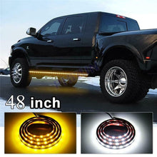 48" Running Board LED Strips White Amber Parking Light Door Step Turn Signal Bar