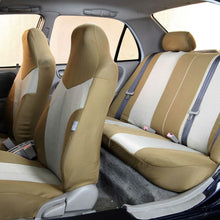 Universal Highback Seat Covers Full Set For Auto SUV Car 2 Tone Beige