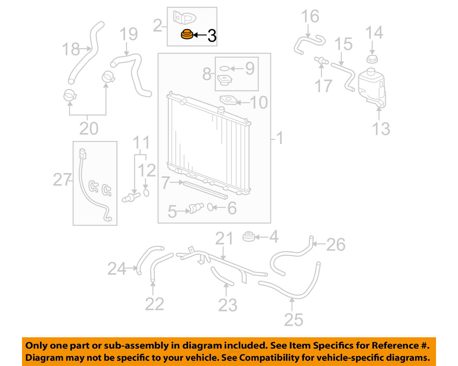 HONDA OEM-Radiator Assembly Upper Insulator 74173SJ4000