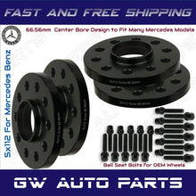4 PCs 15mm Mercedes Benz 5x112 Hub Centric Wheel Spacers W/Ball lug Bolts Kit