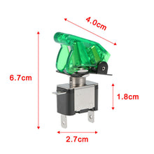 2x Green Cover LED Toggle Switch Racing SPST ON/OFF ATV 20A 12V For Car Truck