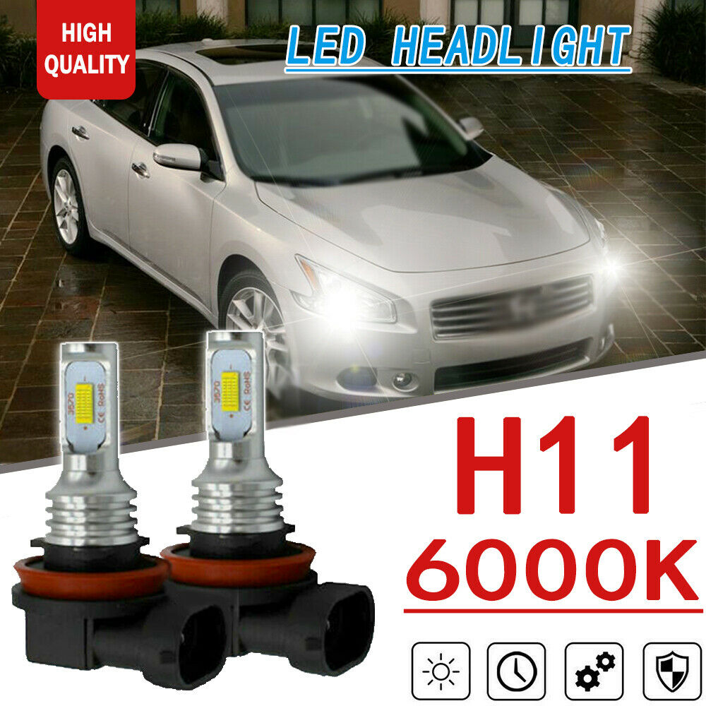 2x H11 70W 2SMD LED Headlights Low Beam for Nissan Pathfinder 13-19 Maxima 09-18